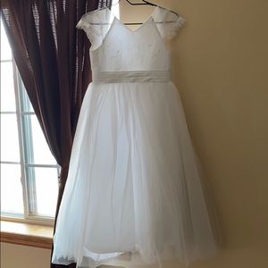 Lace, Flower girl, First Communion Dress, Big Bow